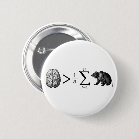 平均くまより頭が切れる 缶バッジ (正面&裏面)