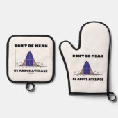 平均を上回る統計アドバイスのユーモア 鍋つかみ&鍋敷きセット (正面)