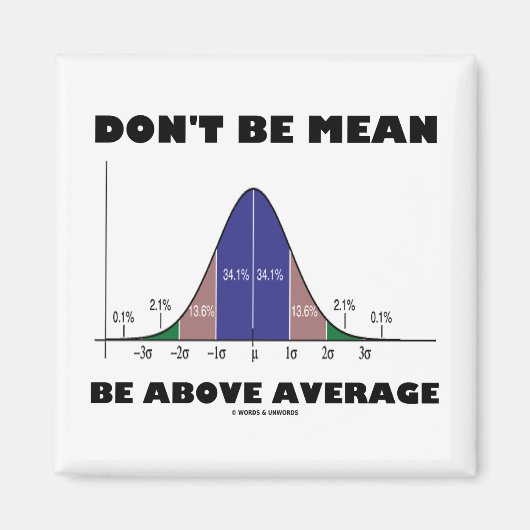 平均を上回る（統計上のユーモア）を意味しない マグネット (正面)
