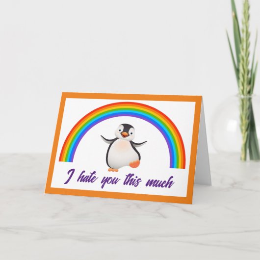 平均カード – 私は非常にあなたを嫌う – 4x5.5 サンキューカード (正面)