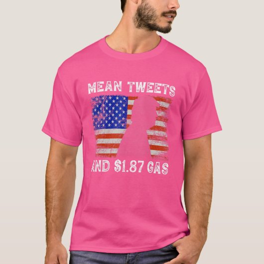 平均ツイートと1 87ガスアメリカ国旗のヴィンテージ Tシャツ (正面)