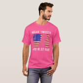 平均ツイートと1 87ガスアメリカ国旗のヴィンテージ Tシャツ (正面フル)