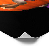 平均ハロウィーンのカボチャのちょうちんハロウィーンのカボチャの男 ポスター (角)