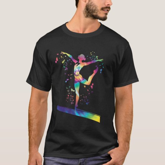 平均台上の体操選手 女の子 キッズ 芸術体操 Tシャツ (正面)