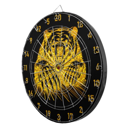 平均怒金ゴールドの白歯が見える ダーツボード (正面右)