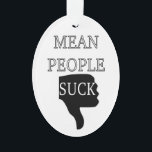 平均的な人吸々 オーナメント<br><div class="desc">白黒タイポグラフィ。親指を下げた人間の手。文字：平均人吸。</div>