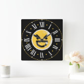 平均顔絵文字（ローマ数字内） スクエア壁時計 (ホーム)