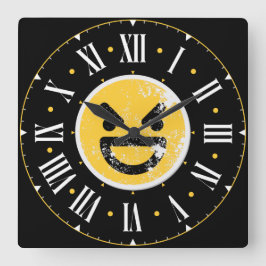 平均顔絵文字（ローマ数字内） スクエア壁時計