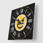 平均顔絵文字（ローマ数字内） スクエア壁時計 (傾斜)