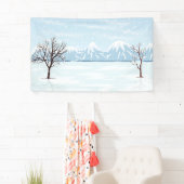 平坦な冬の風景 横断幕 (インサイチュ)