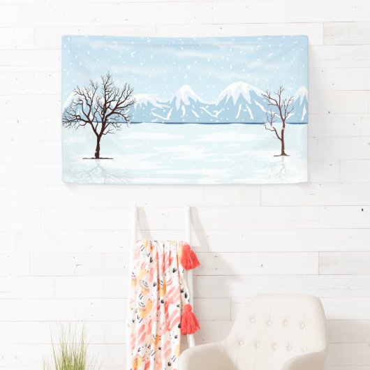 平坦な冬の風景 横断幕 (インサイチュ)