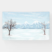 平坦な冬の風景 横断幕 (横)
