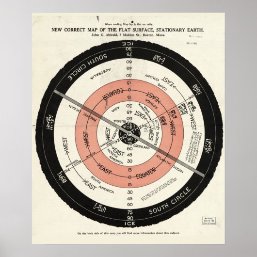 平坦な地球の新しい正しい地図 ポスター (正面)