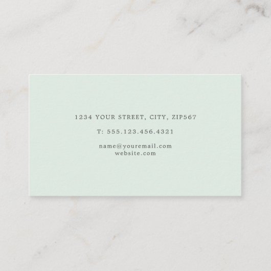 平坦な緑と青絵を描の山 名刺 (裏面)