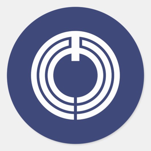 平塚市旗神奈川県日本国旗シンブ ラウンドシール (正面)