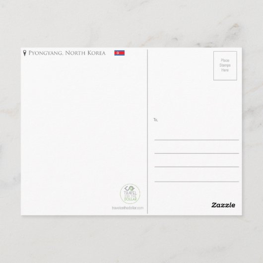 平壌、北朝鮮はがき ポストカード (裏面)