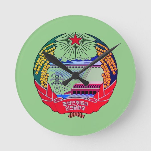 平壌、北朝鮮(DPRK)仙人王国 ラウンド壁時計 (正面)