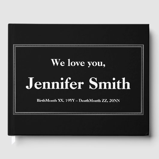 平安と悲しみのメモリアルゲストブック ゲストブック (正面)