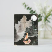 平安のうちに～キツネと満月の森 ポストカード (スタンド正面)