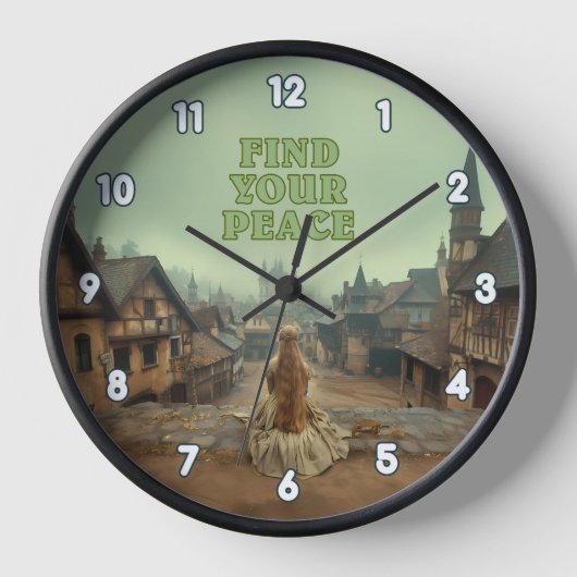 平安を心遣う自分を静かに気に見つける 壁時計 (正面)
