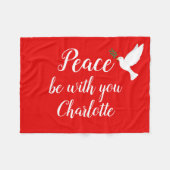 平安を祈パーソナライズされたる フリースブランケット (正面(横))