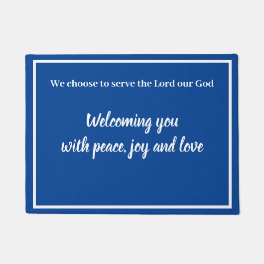 平安を迎える – 神に仕えることを選ぶ ドアマット (正面)