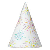 平年カラフルのお祝いパターン – 白 パーティーハット (左)