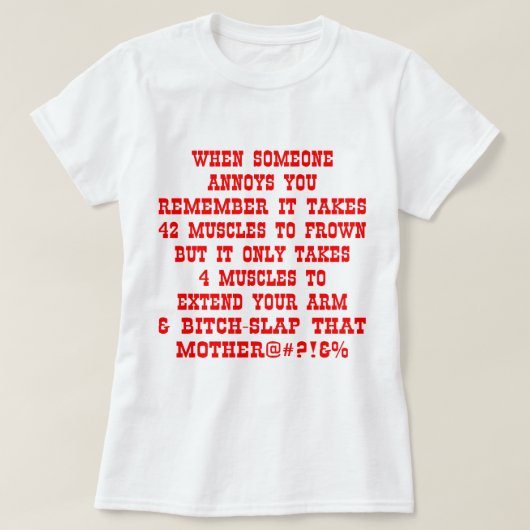 平手打ちには4筋の力しか必要ないことを思い出す Tシャツ (デザイン正面)