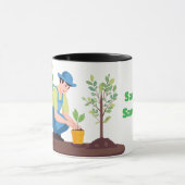 平救スタイルに木を植える地球 マグカップ (中央)