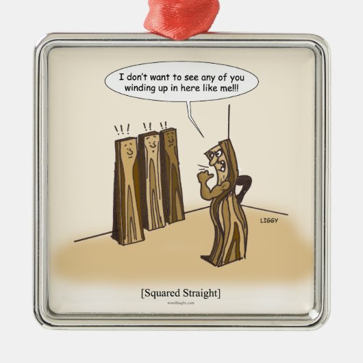 平方されたまっすぐなオーナメント(正方形) メタルオーナメント (正面)