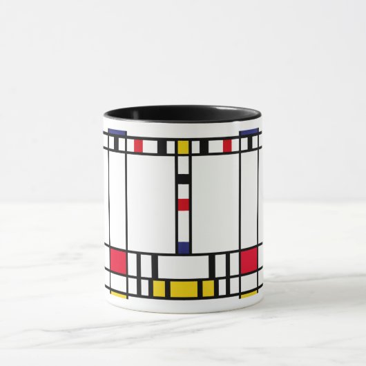 平方される抽象美術のモンドリアン"トラファルガー広場" マグカップ (中央)