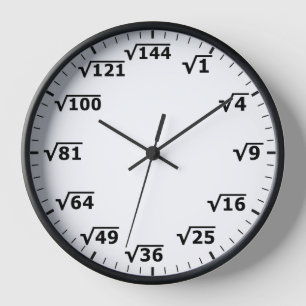 平方根クロック – 数学Math Clock 壁時計