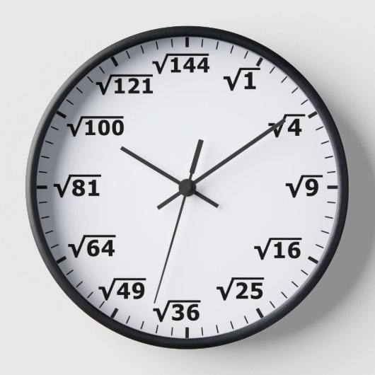 平方根クロック – 数学Math Clock 壁時計 (正面)