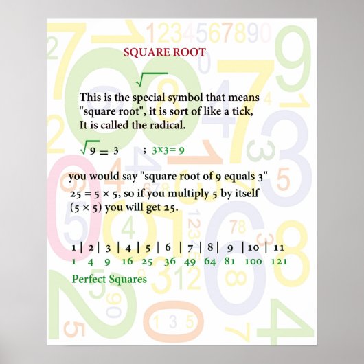 平方根ポスター ポスター (正面)