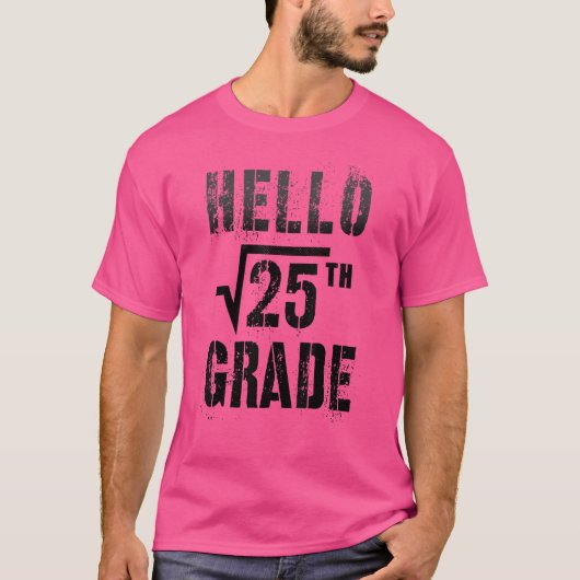 平方根25こんにちは5等数学スタッド先生P Tシャツ (正面)
