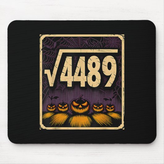 平方根4489 ハロウィン パンプキン 数学ジョーク 6 7 S マウスパッド (正面)