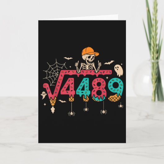 平方根4489 数学教師 面白い67 ミーム ハロー カード (正面)