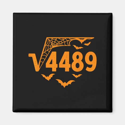 平方根4489 楽しいハロウィーンのミーム 67 数学のティー マグネット (正面)