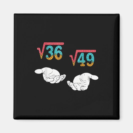平方根 36 49 ミーム 67 アイスクリーム ドリップ 数学教師 マグネット (正面)