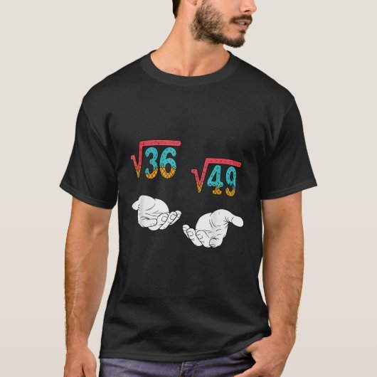 平方根 36 49 ミーム 67 アイスクリーム ドリップ 数学 先生 Tシャツ (正面)