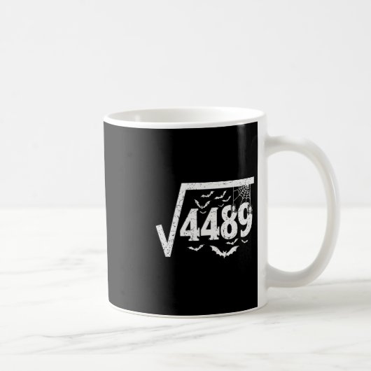 平方根 4489 笑えるハロウィン ミーム 67 数学の先生T コーヒーマグカップ (右)