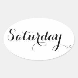 平日のシール:土曜日 楕円形シール