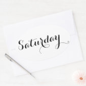 平日のシール：土曜日 楕円形シール (封筒)