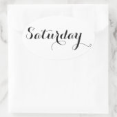 平日のシール：土曜日 楕円形シール (バッグ)