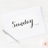 平日のシール：日曜日 楕円形シール (封筒)