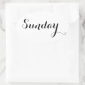 平日のシール：日曜日 楕円形シール (バッグ)