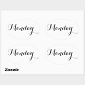 平日のシール：月曜日 楕円形シール (シート)