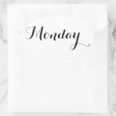 平日のシール：月曜日 楕円形シール (バッグ)