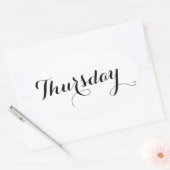 平日のシール：木曜日 楕円形シール (封筒)