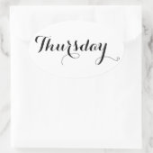 平日のシール：木曜日 楕円形シール (バッグ)